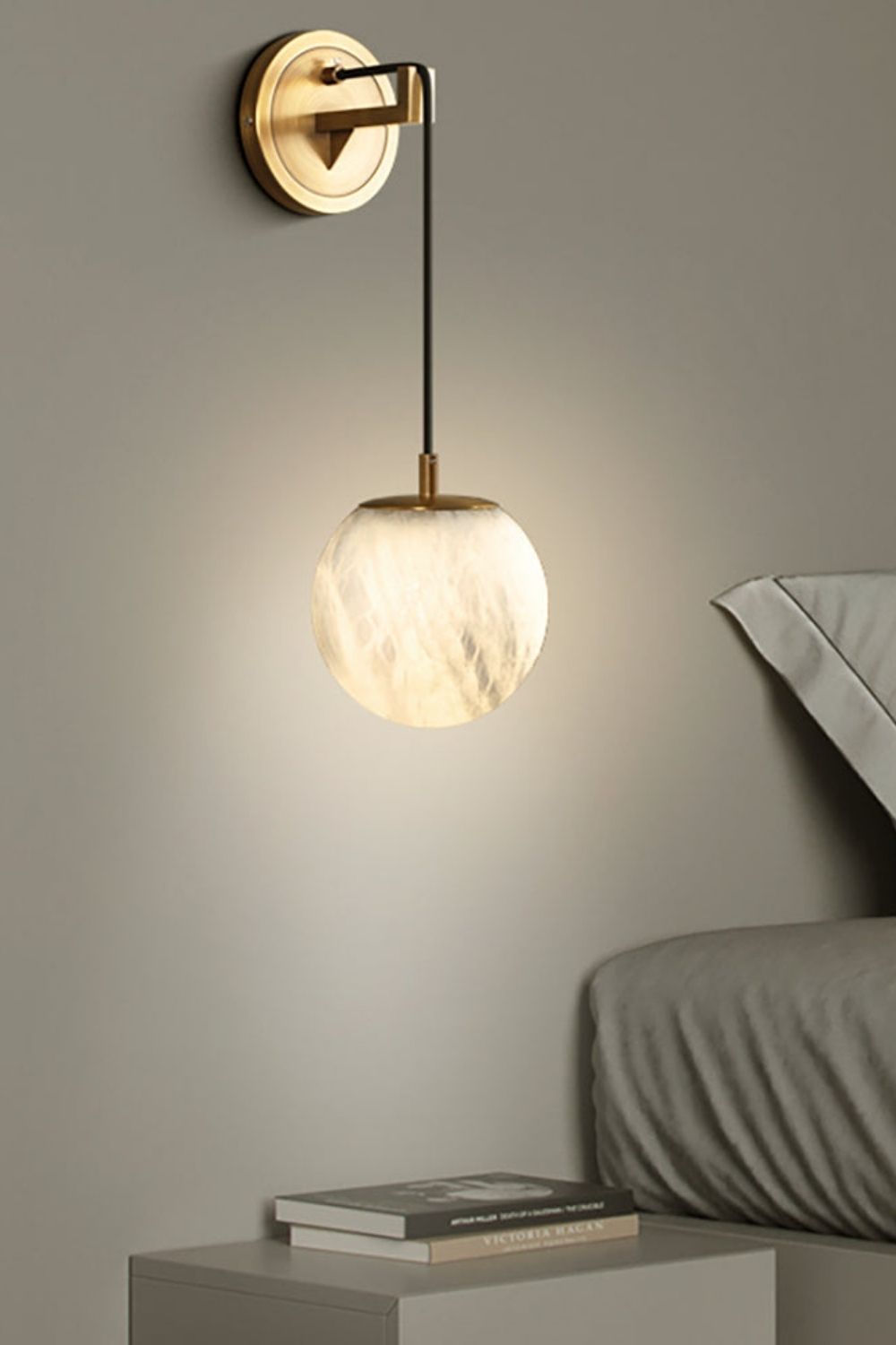 Minimalist Spherical Alabaster Wall Lamp