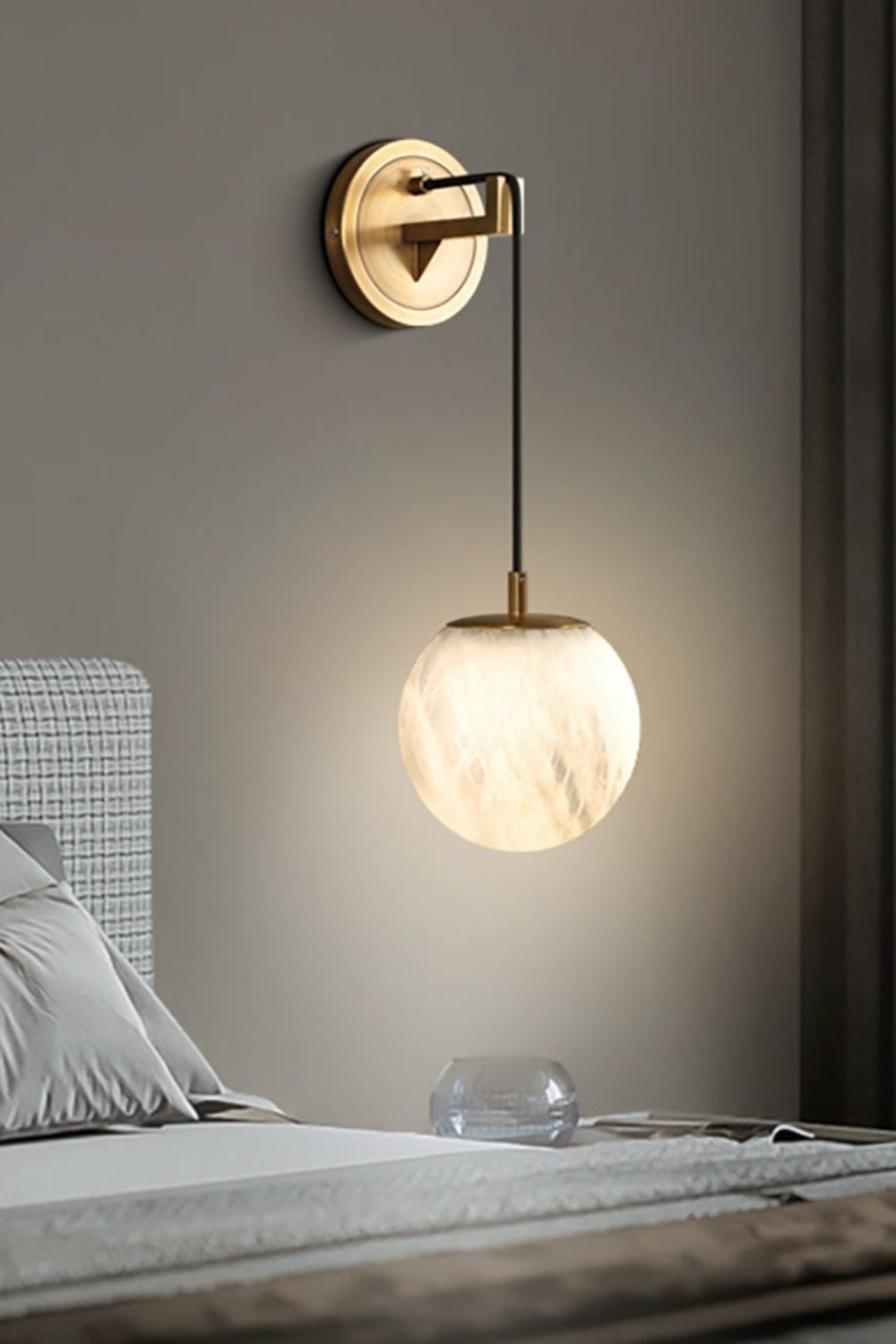Minimalist Spherical Alabaster Wall Lamp