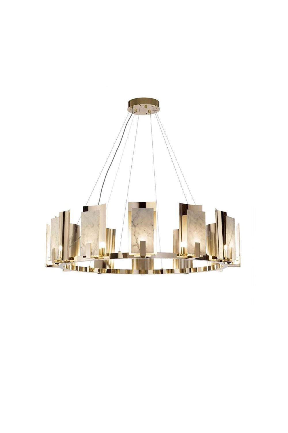 Modern Alabaster Jessie Round Chandelier