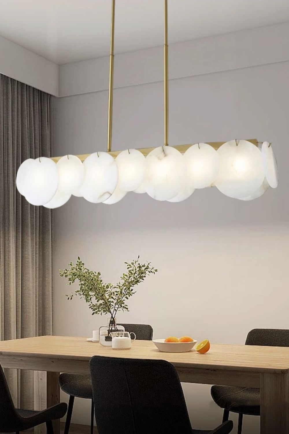 Modern Alabaster Linear Chandelier