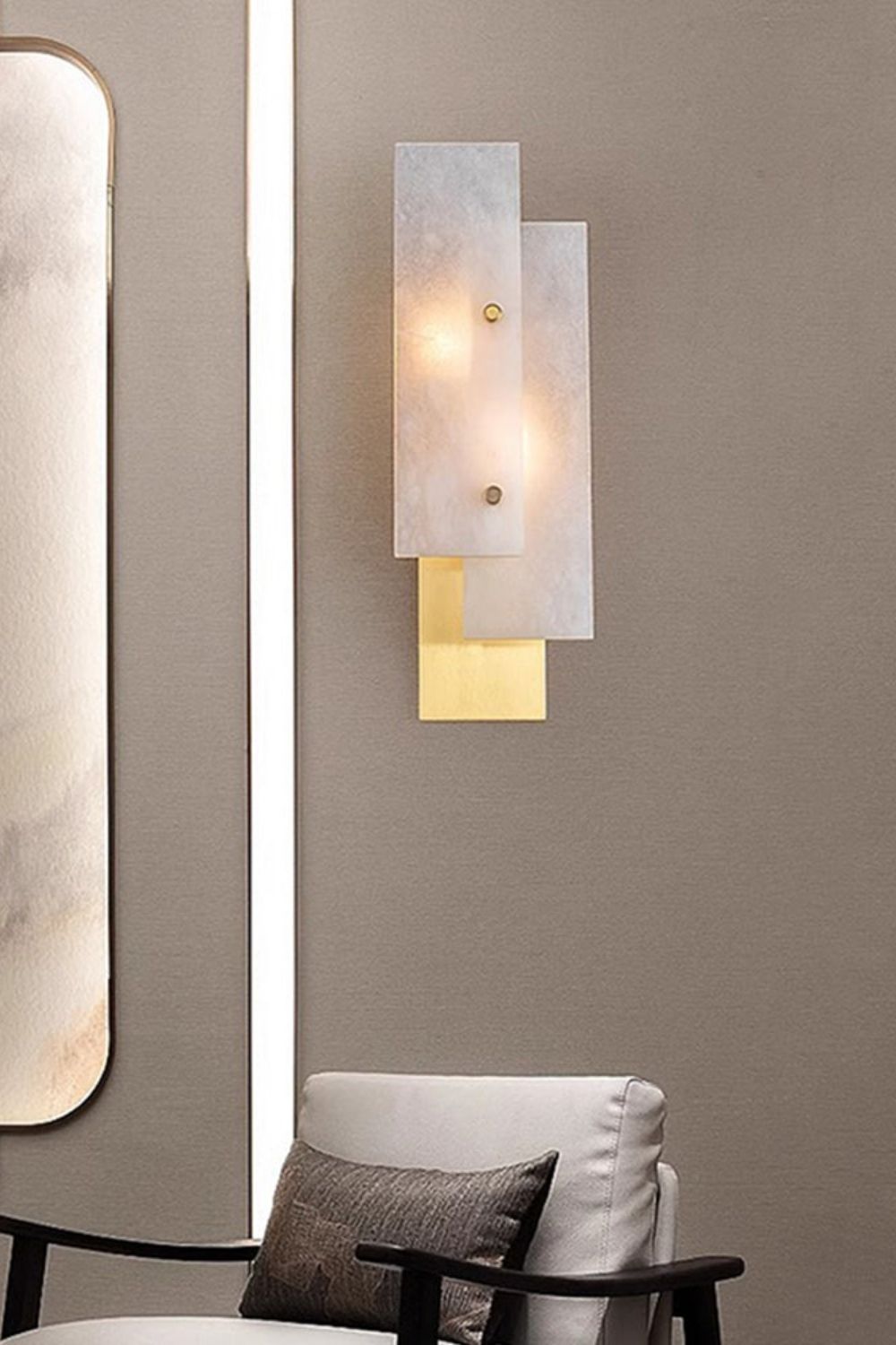 Modern Alabaster Rectangle Wall Lamp