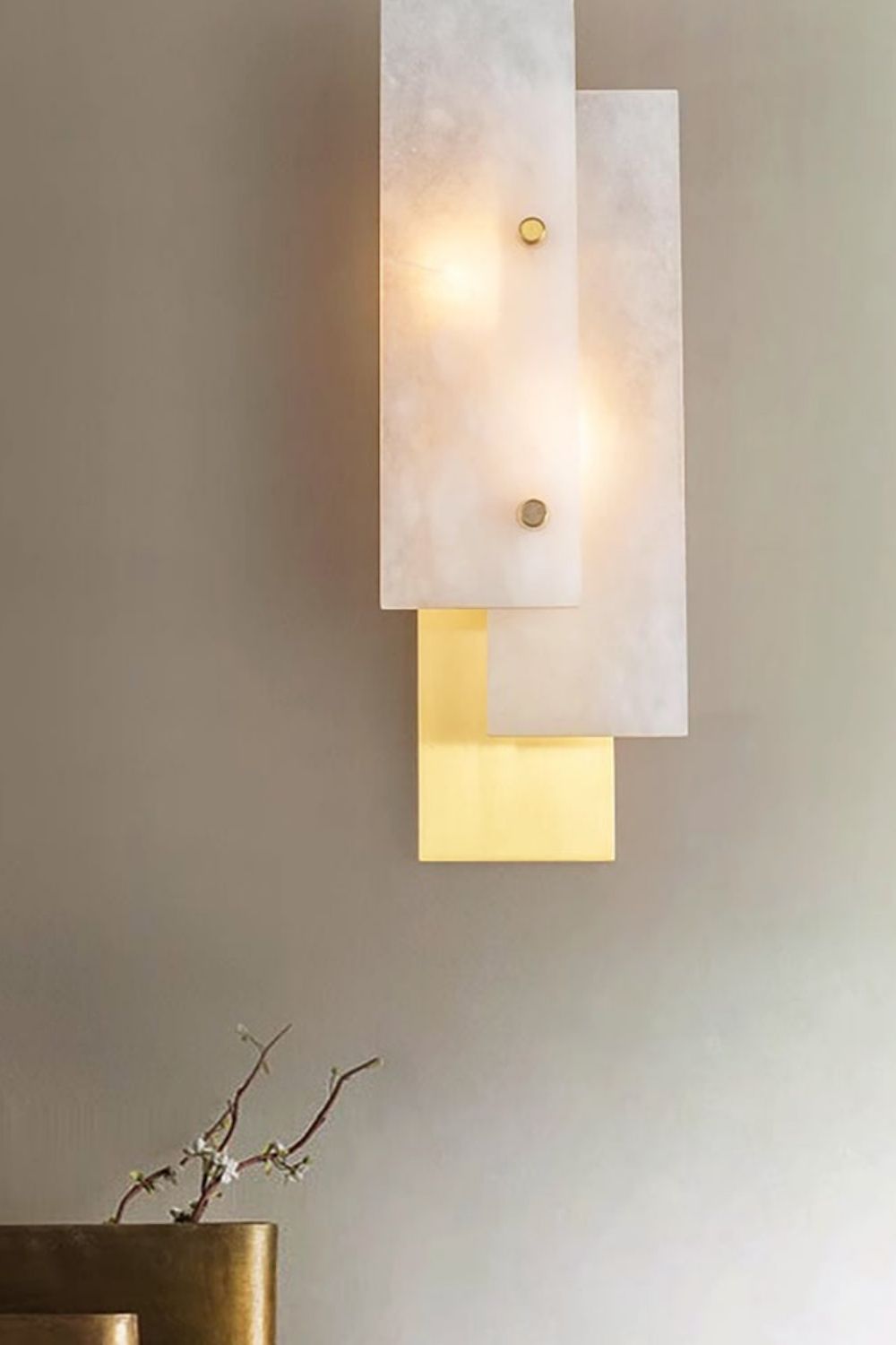 Modern Alabaster Rectangle Wall Lamp
