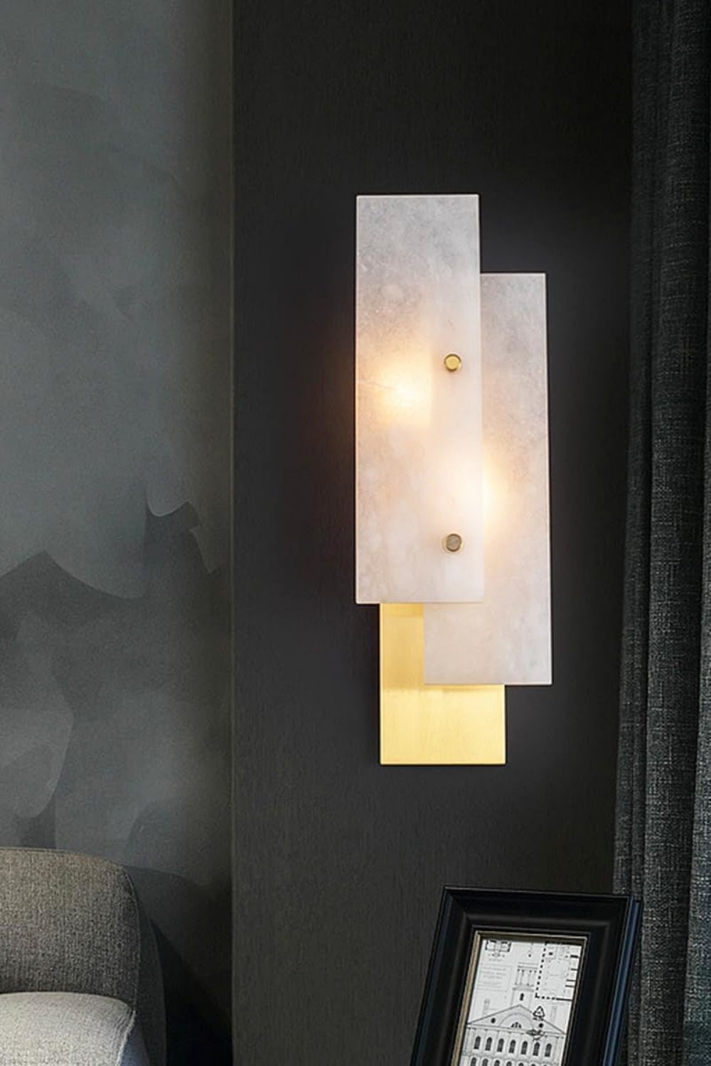 Modern Alabaster Rectangle Wall Lamp