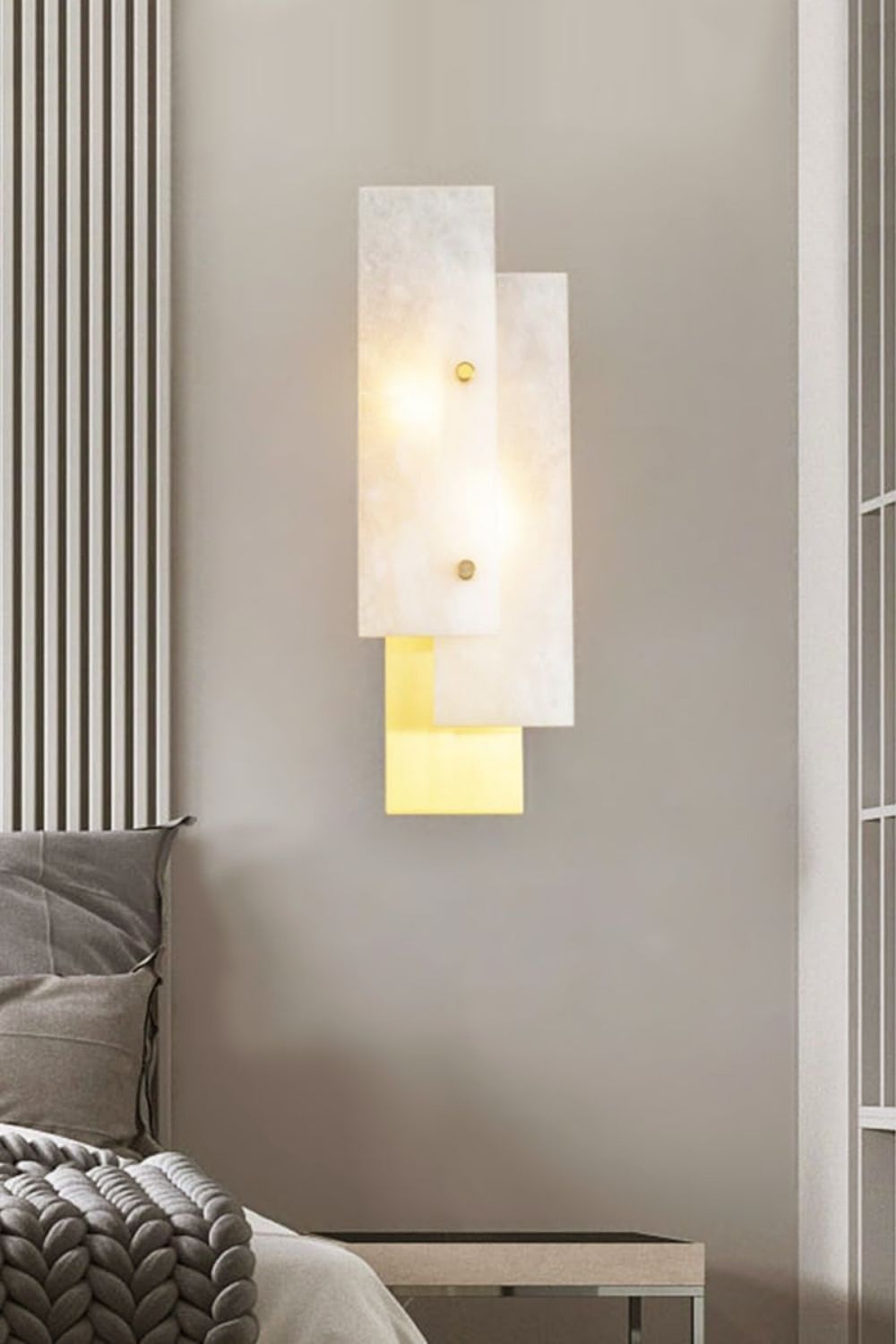Modern Alabaster Rectangle Wall Lamp