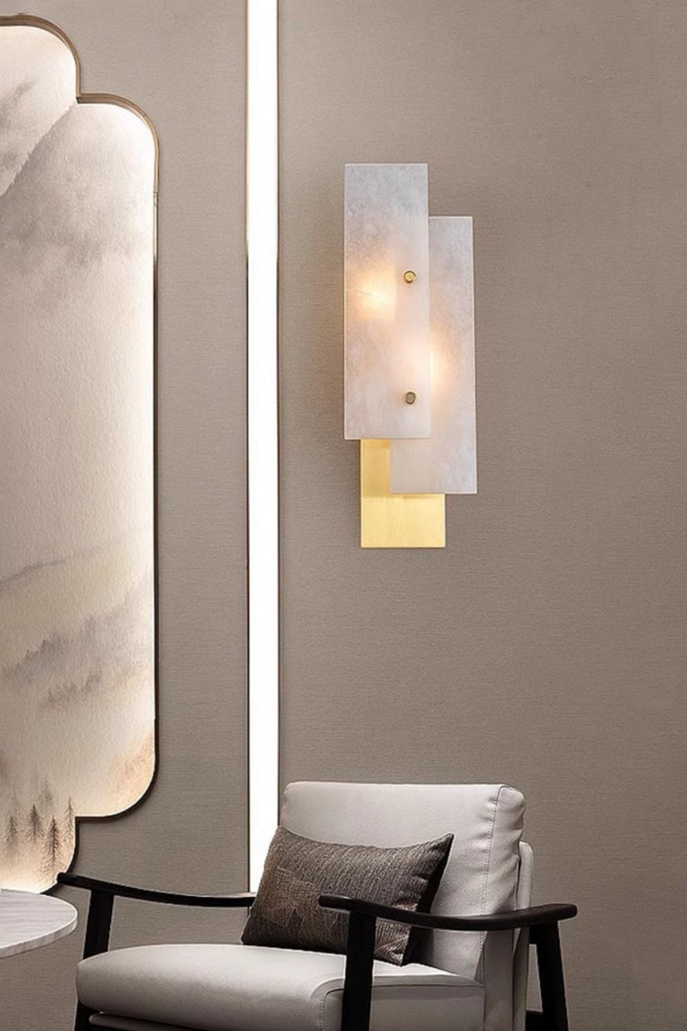 Modern Alabaster Rectangle Wall Lamp