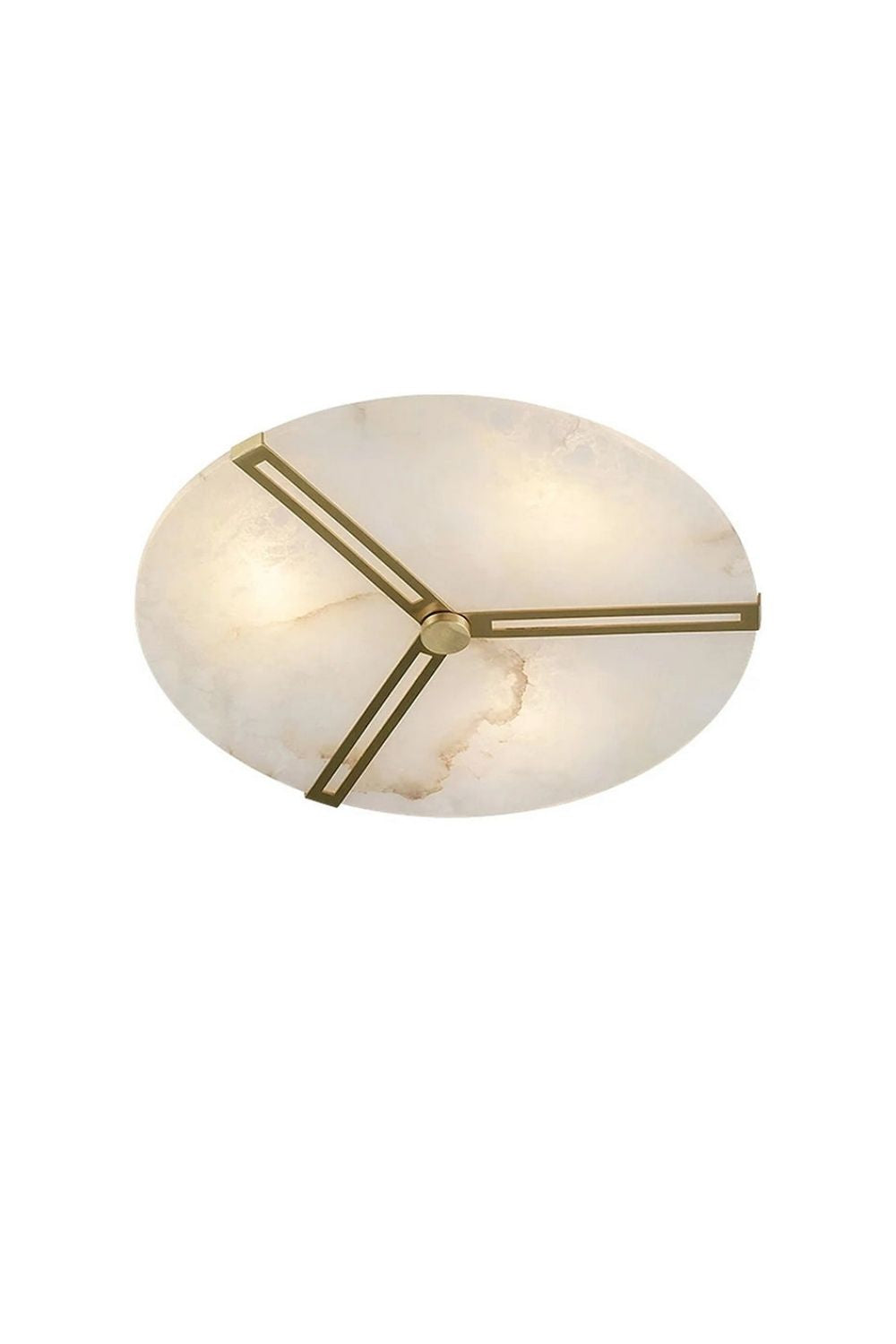 Modern Alabaster Round Copper Ceiling Lamp