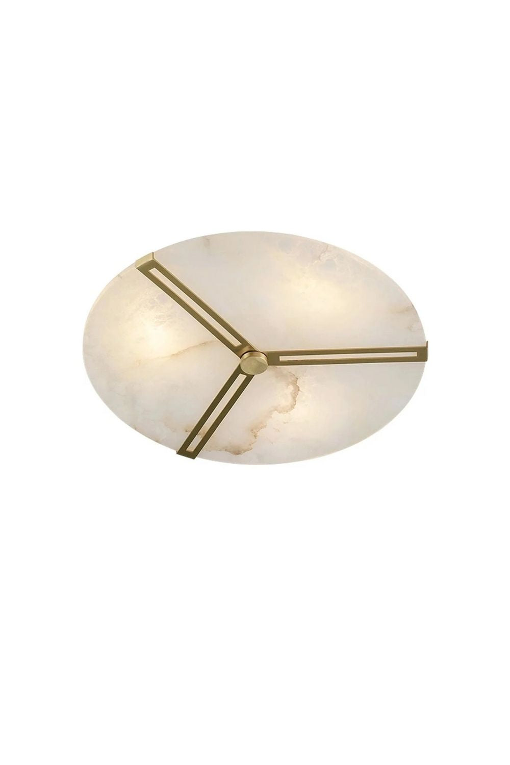 Modern Alabaster Round Copper Ceiling Lamp