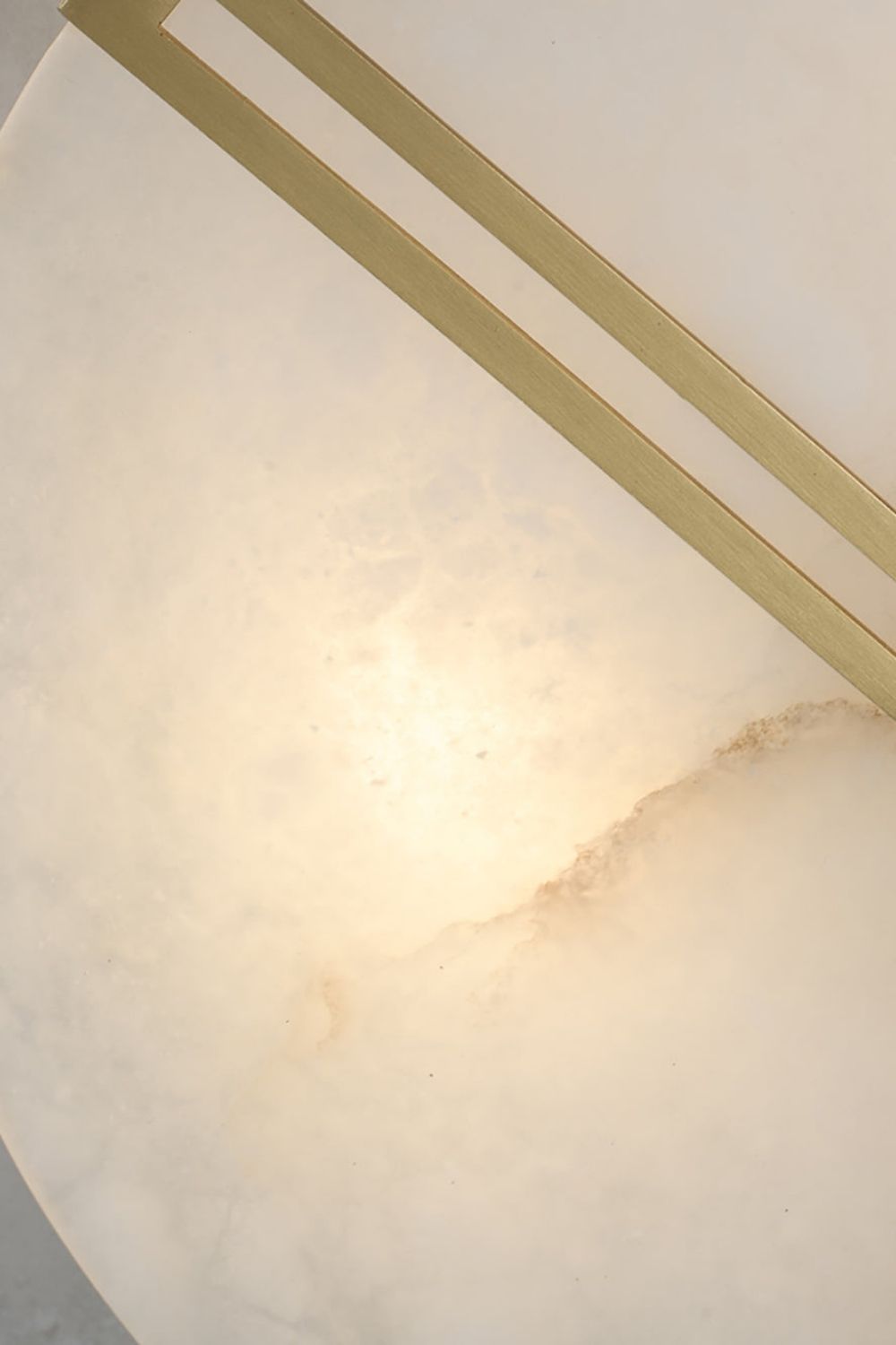 Modern Alabaster Round Copper Ceiling Lamp