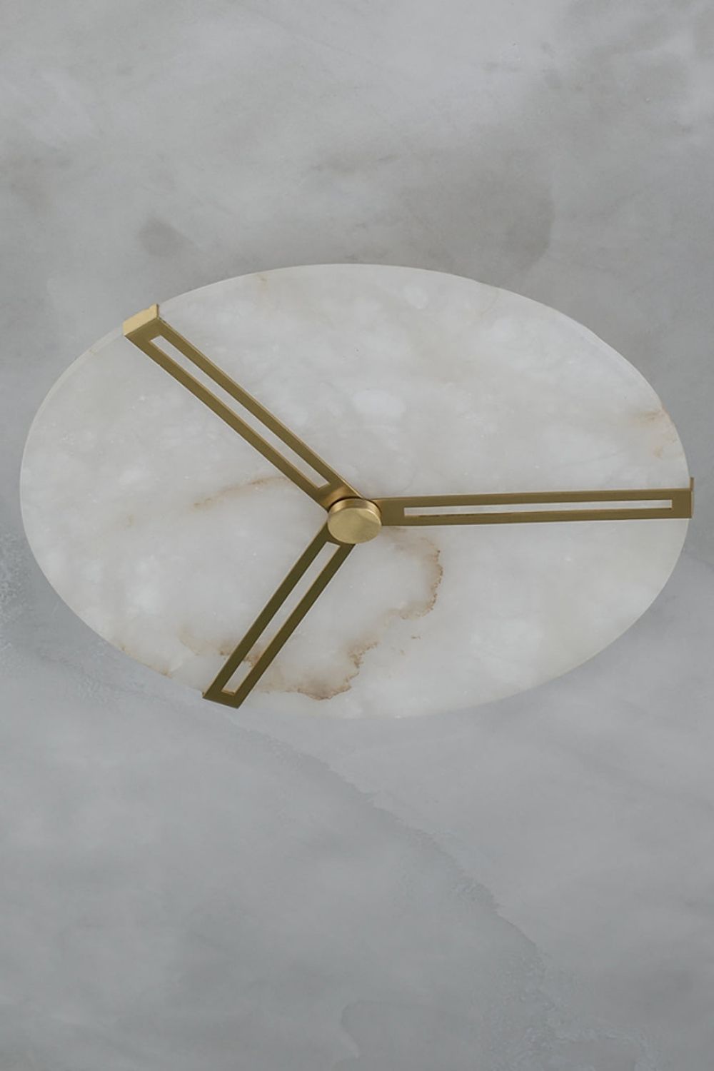Modern Alabaster Round Copper Ceiling Lamp