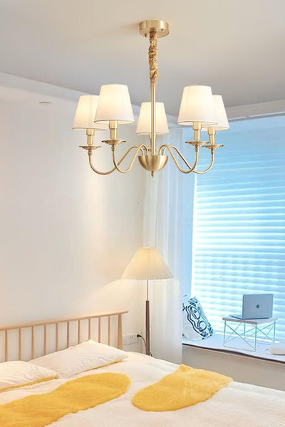 Modern Brass Fabric Chandelier