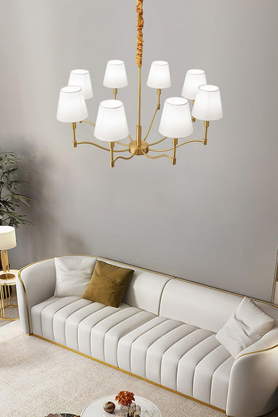 Modern Brass Fabric Chandelier