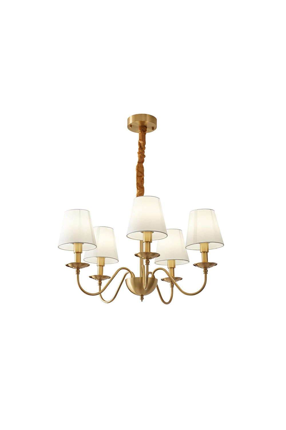 Modern Brass Fabric Chandelier