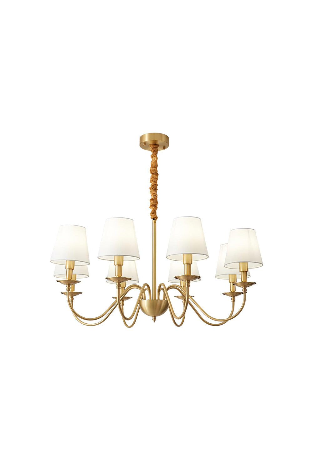 Modern Brass Fabric Chandelier