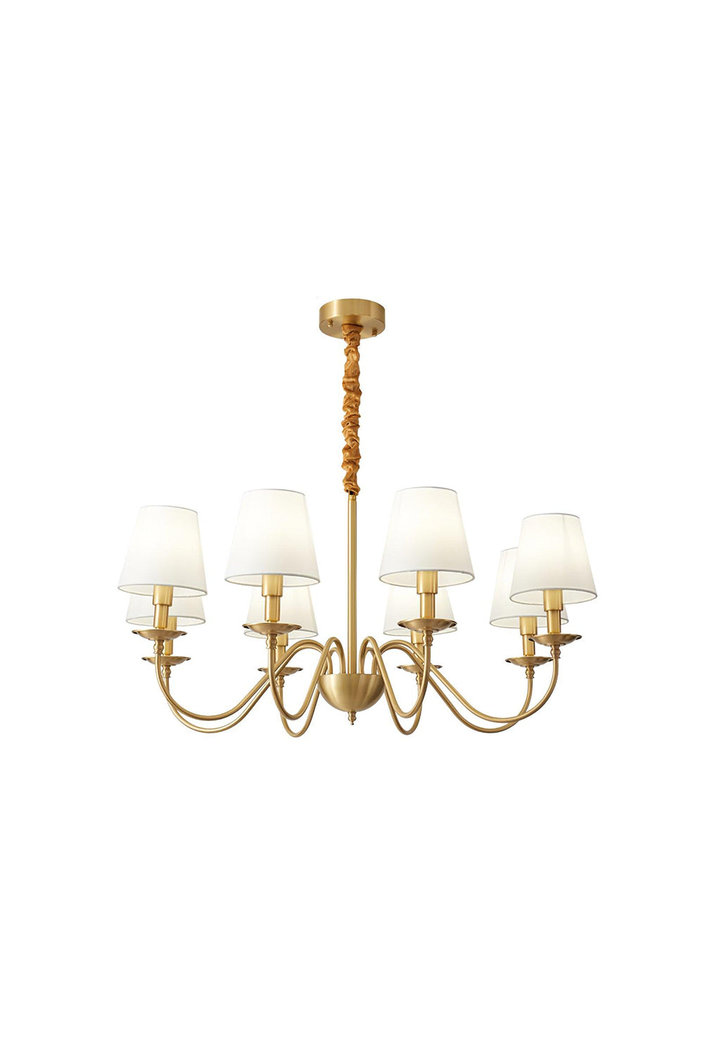 Modern Brass Fabric Chandelier