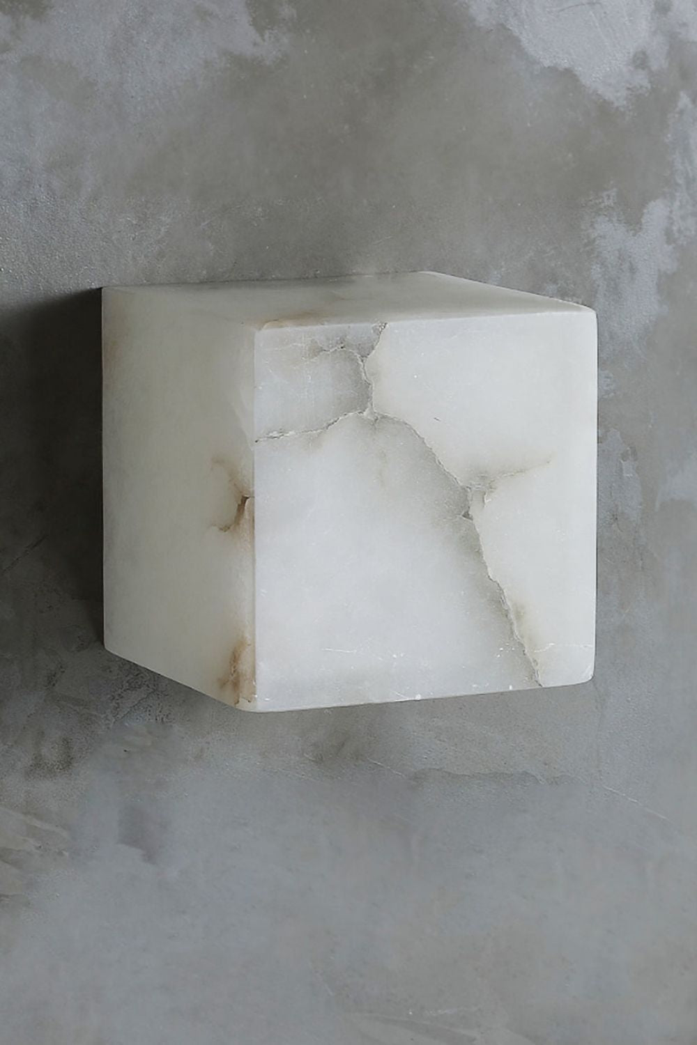 Modern Cube Square Alabaster Wall Sconce
