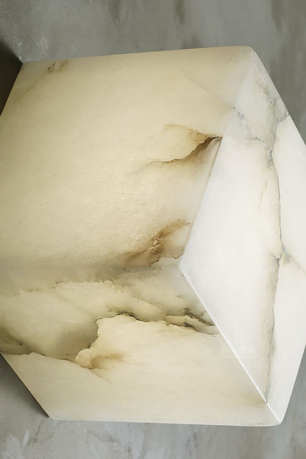 Modern Cube Square Alabaster Wall Sconce