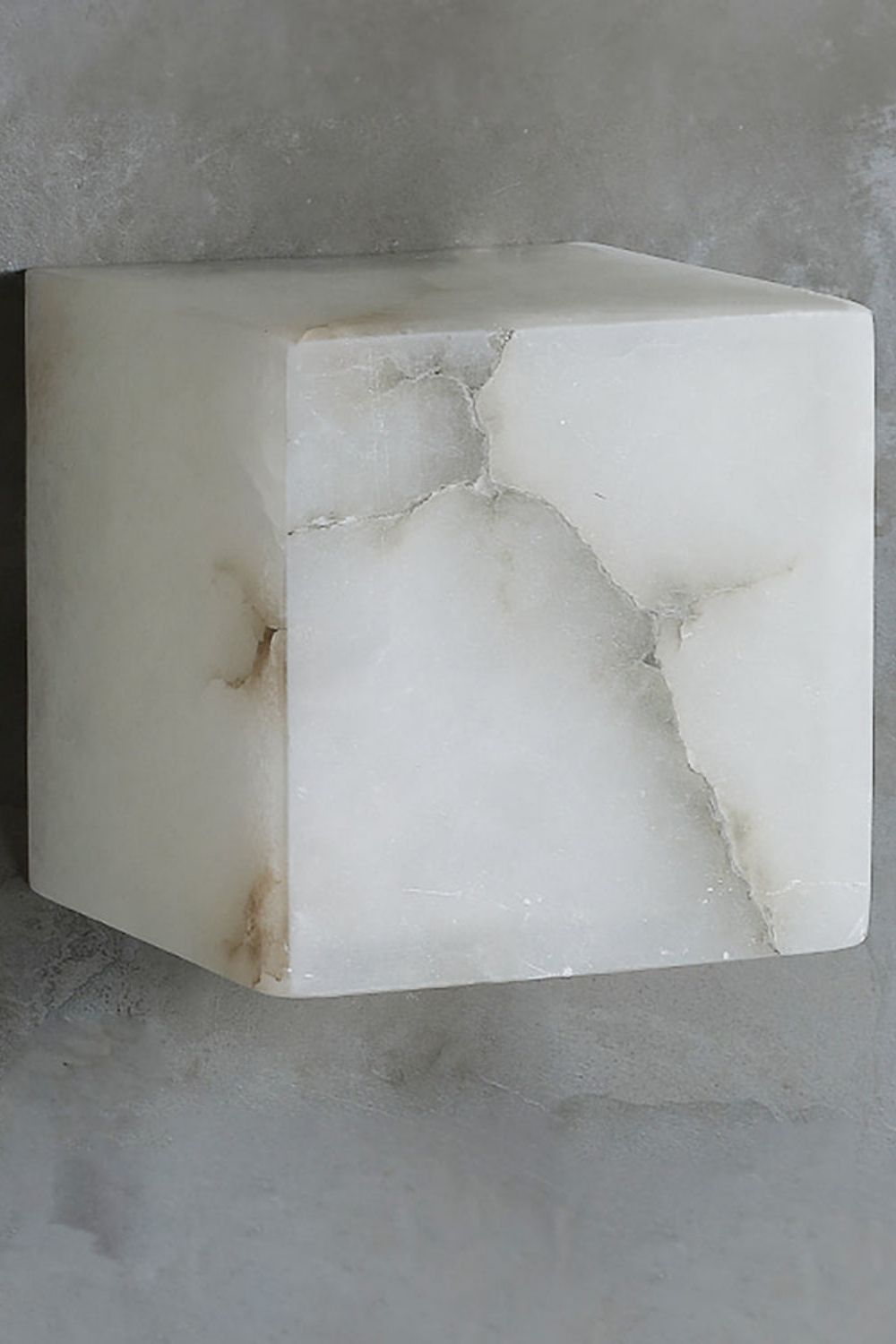 Modern Cube Square Alabaster Wall Sconce