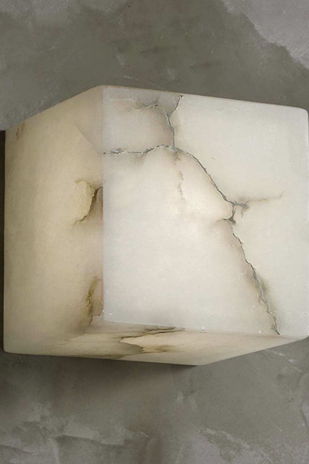 Modern Cube Square Alabaster Wall Sconce