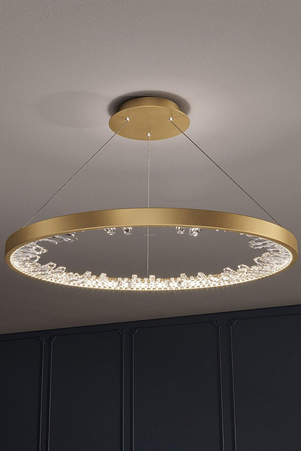 Modern Halo Crystal Ring Chandelier