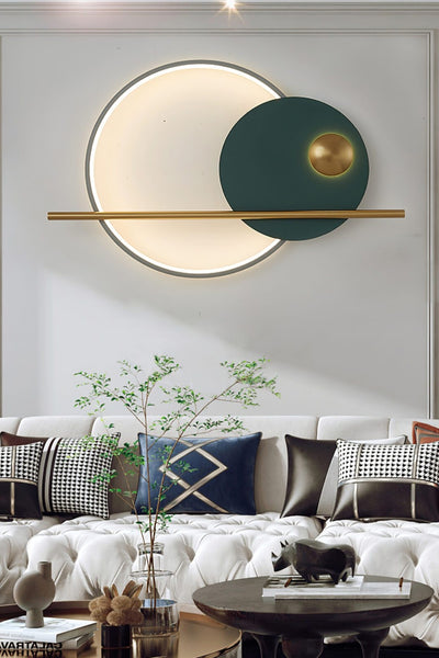 Modern Linear Double Circle Wall Light