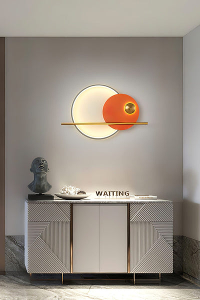 Modern Linear Double Circle Wall Light