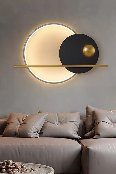 Modern Linear Double Circle Wall Light