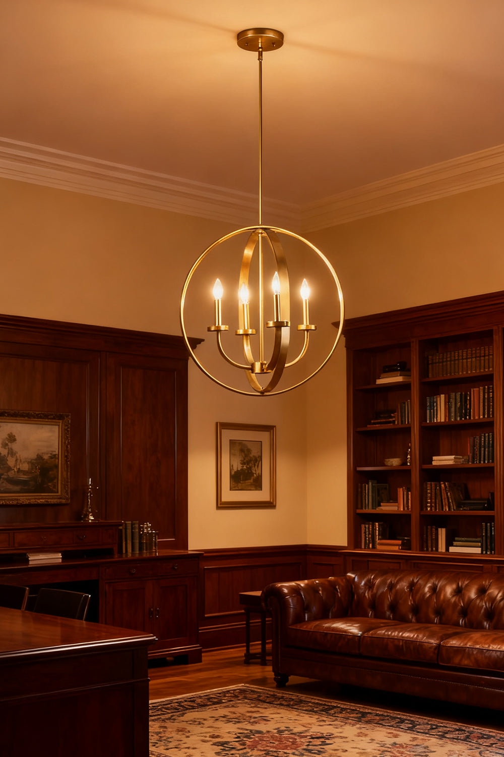 Modern Round Lantern Chandelier