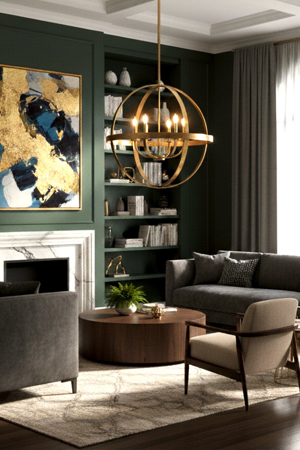 Modern Round Lantern Chandelier