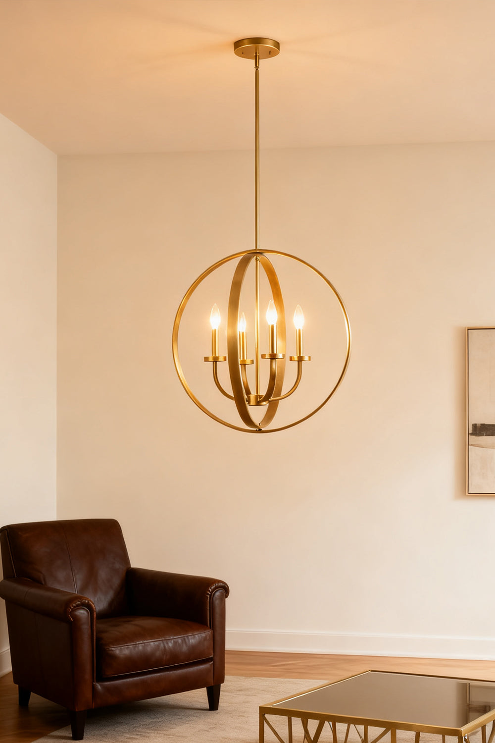 Modern Round Lantern Chandelier