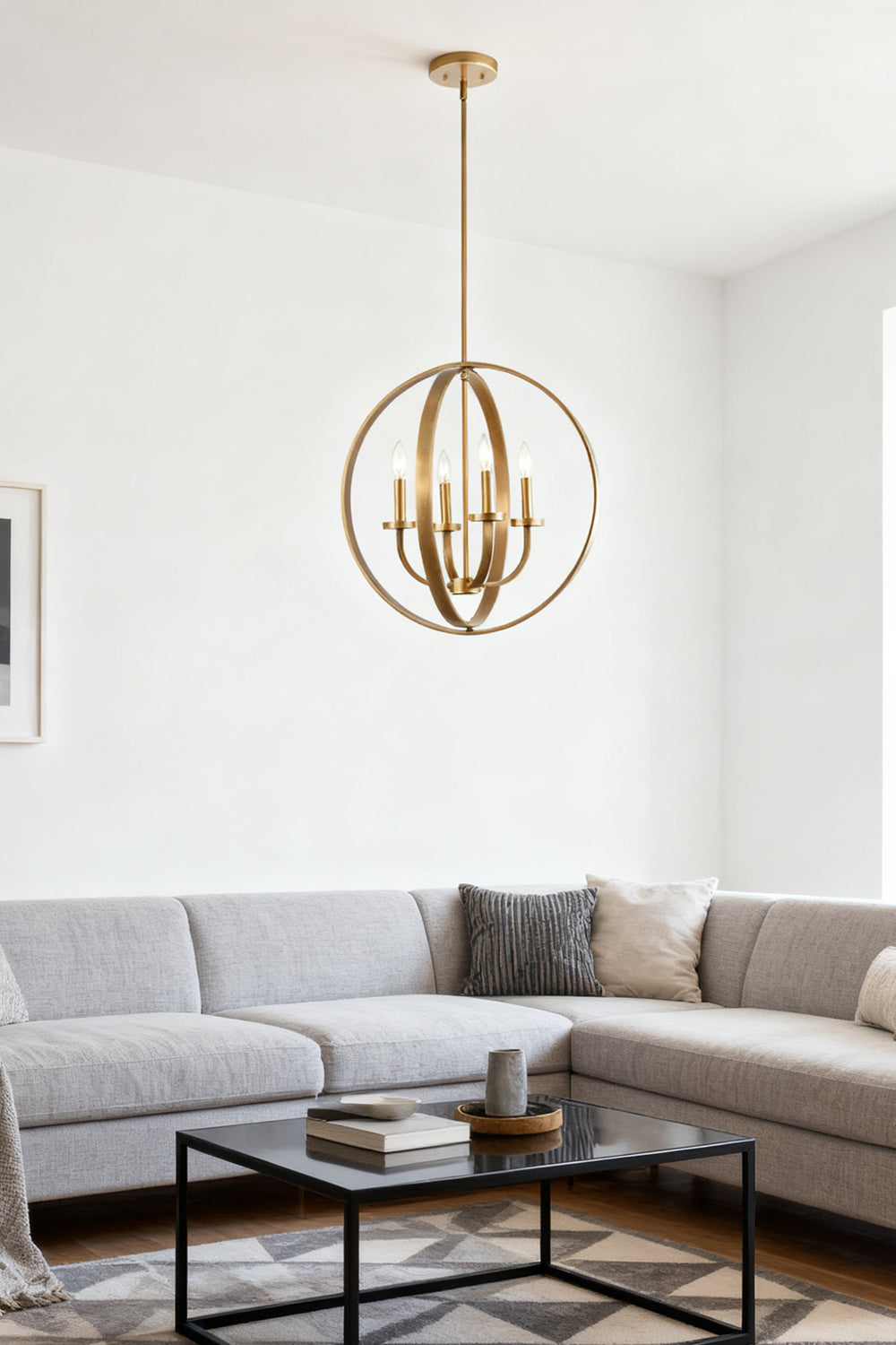 Modern Round Lantern Chandelier