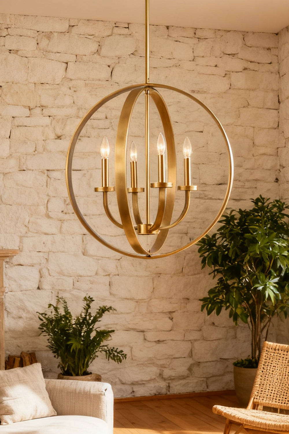 Modern Round Lantern Chandelier