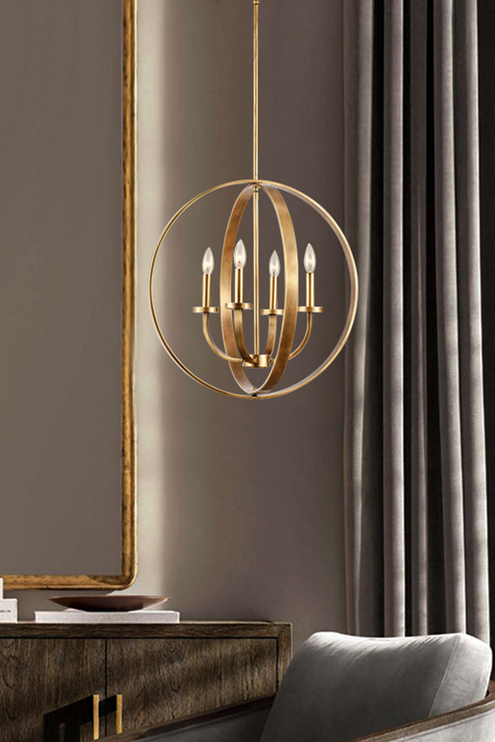 Modern Round Lantern Chandelier