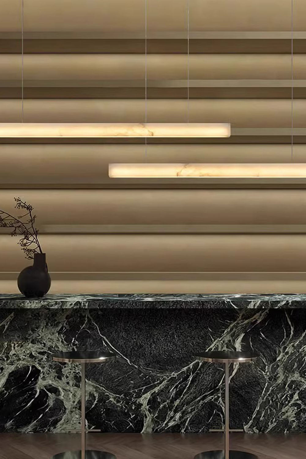 New Chinese Style Simple Natural Marble Chandelier
