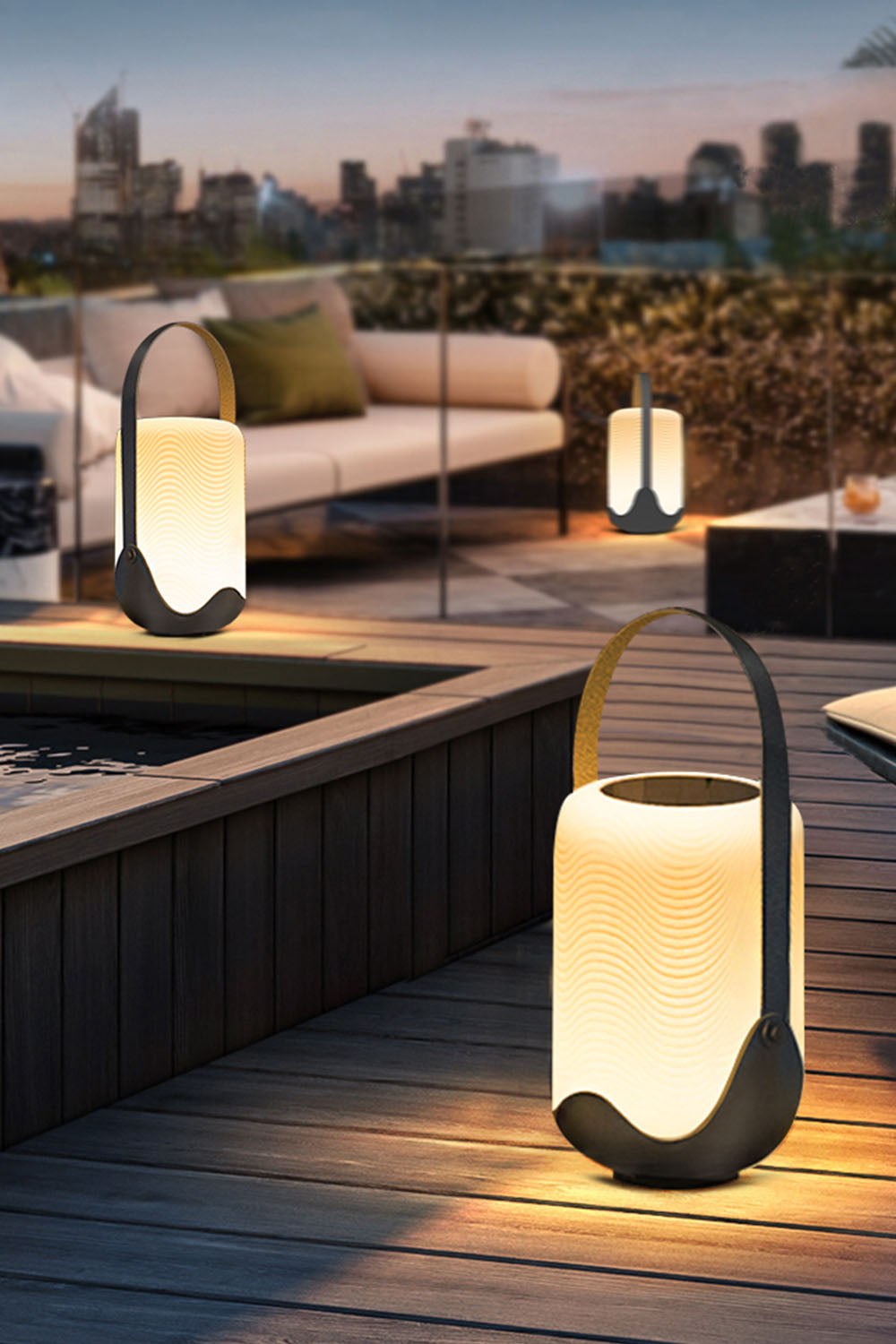 Modern Simple Portable Cylindrical Outdoor Rechargeable Table Lamp