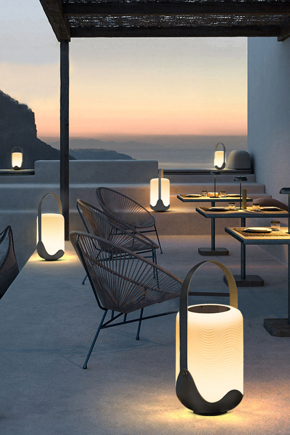 Modern Simple Portable Cylindrical Outdoor Rechargeable Table Lamp