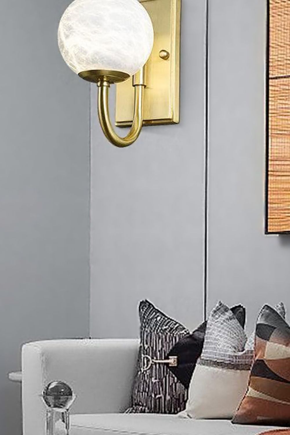 Modern Spherical Alabaster Wall Light