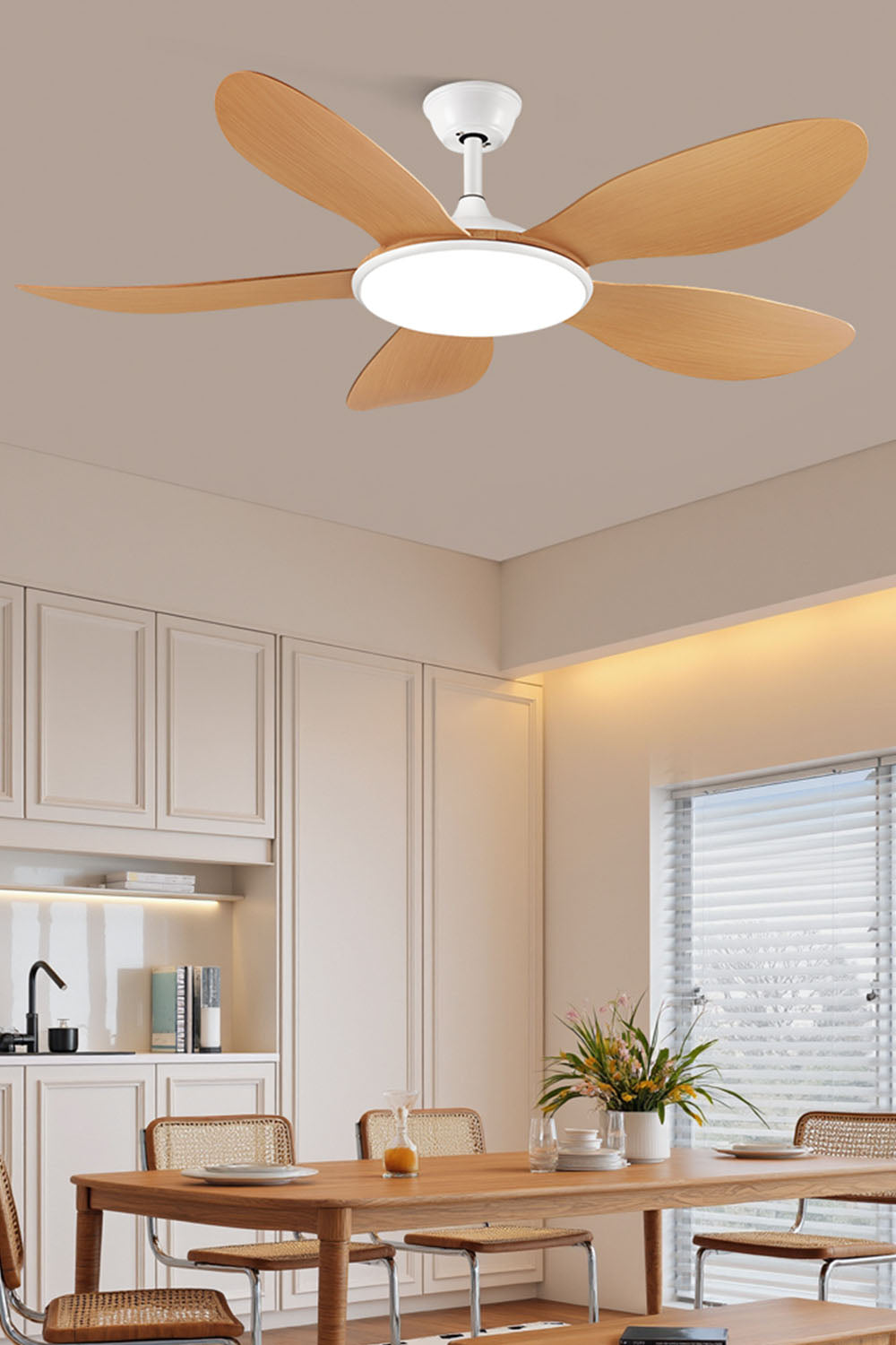 Modern Wooden Fan Chandelier