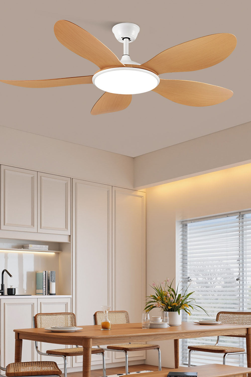 Modern Wooden Fan Chandelier