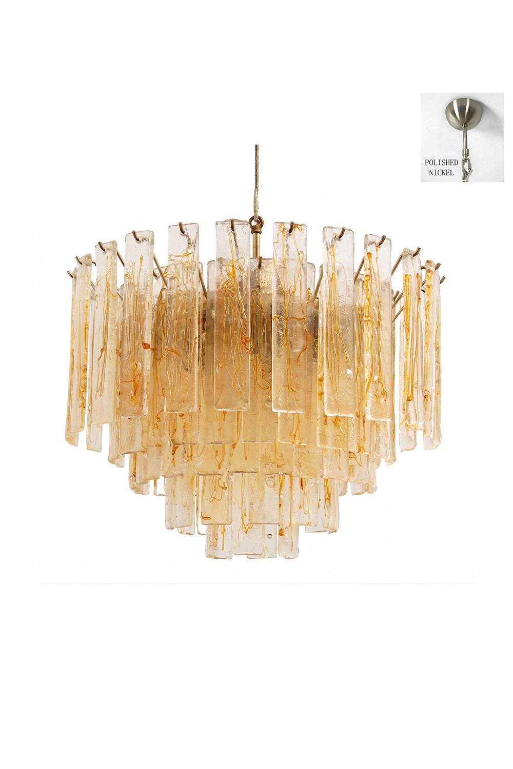 Molten Amber Glass Chandelier Samu Lamp