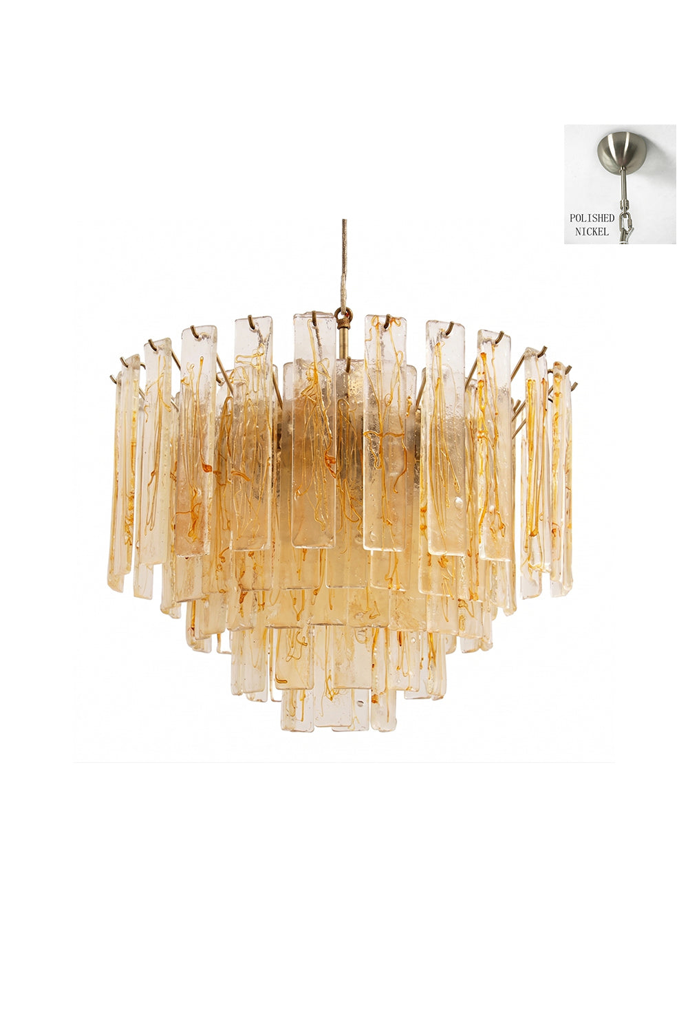 Molten Amber Glass Chandelier Samu Lamp