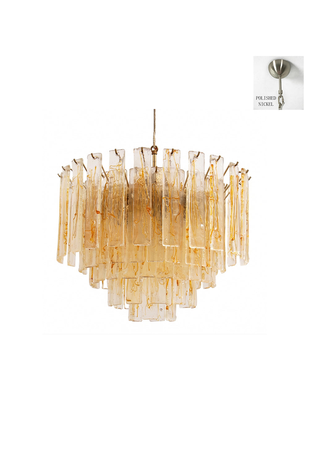 Molten Amber Glass Chandelier Samu Lamp