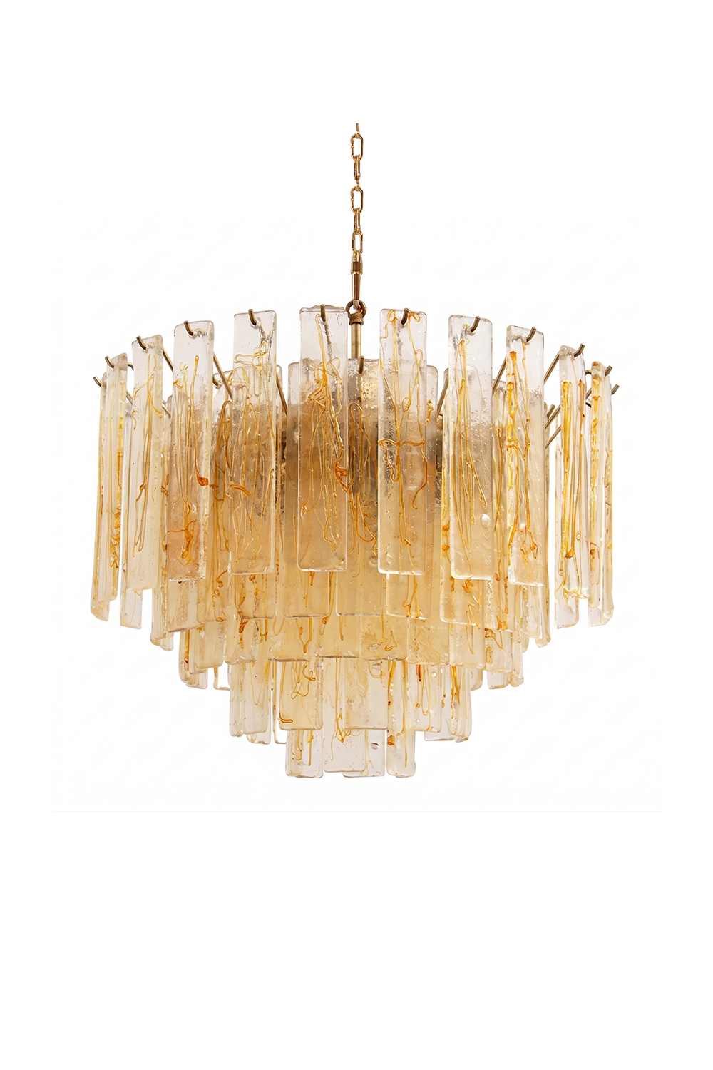 Molten Amber Glass Chandelier Samu Lamp