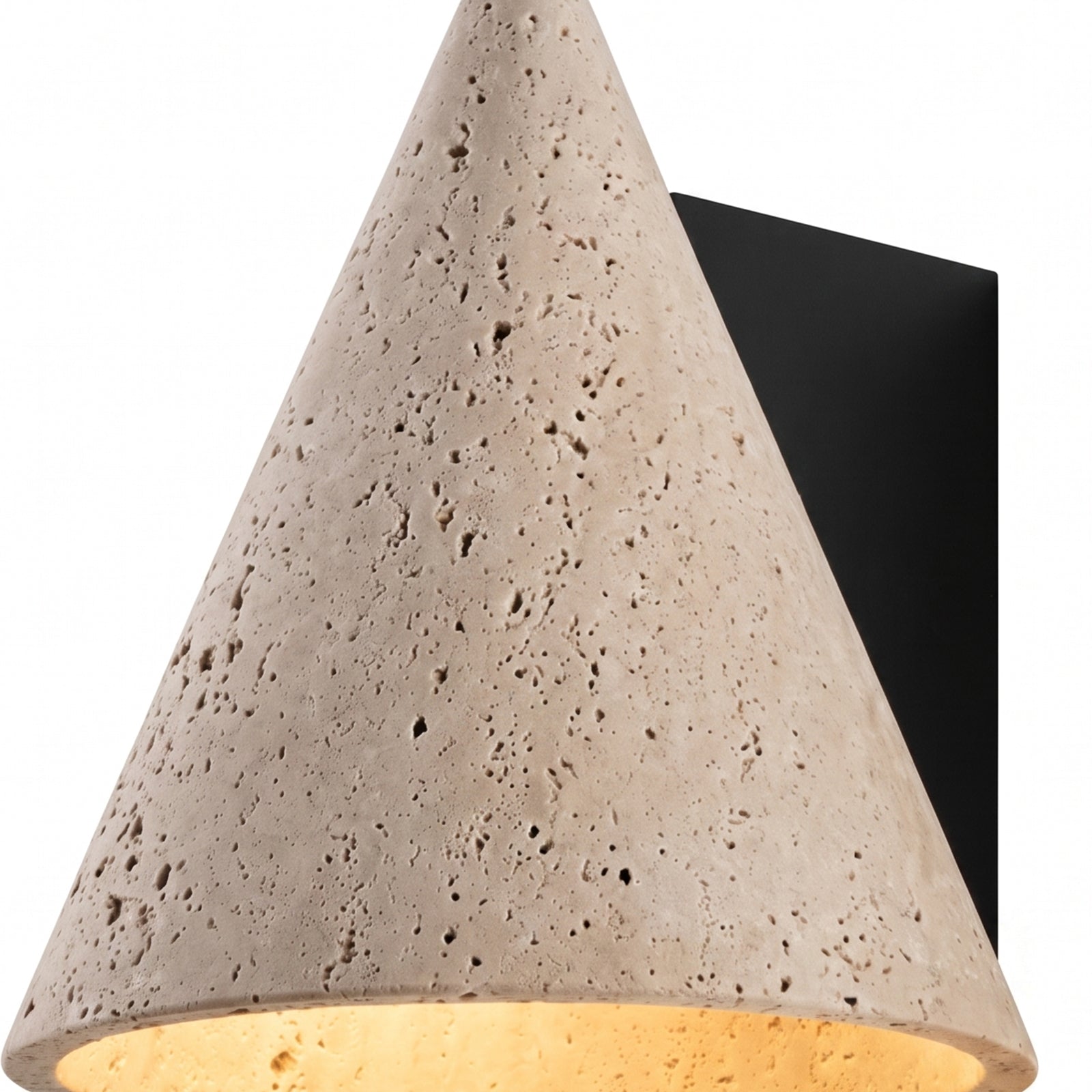 Monolithic Carved Travertine Cone