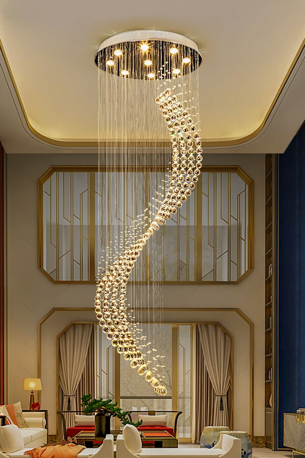 Moon Shaped Curved Crystal Chandelier - SamuLighting