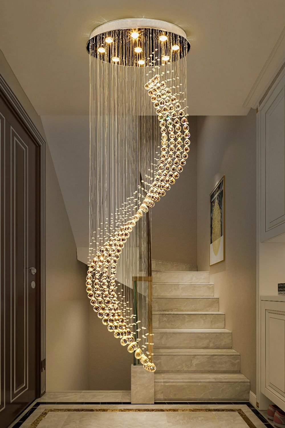 Moon Shaped Curved Crystal Chandelier - SamuLighting