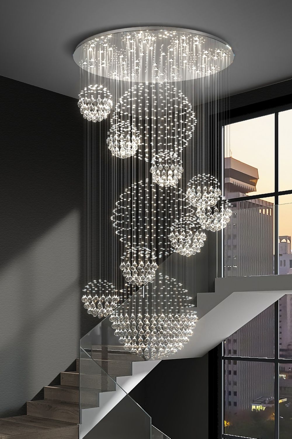 Multi-Balls Chrome Crystal Chandelier - SamuLighting