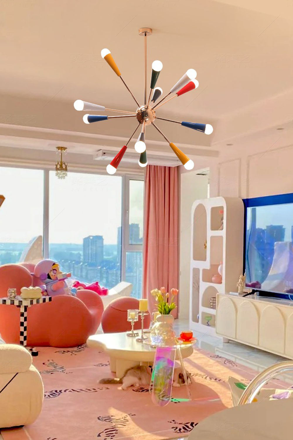 Multi-color Fireworks Chandelier