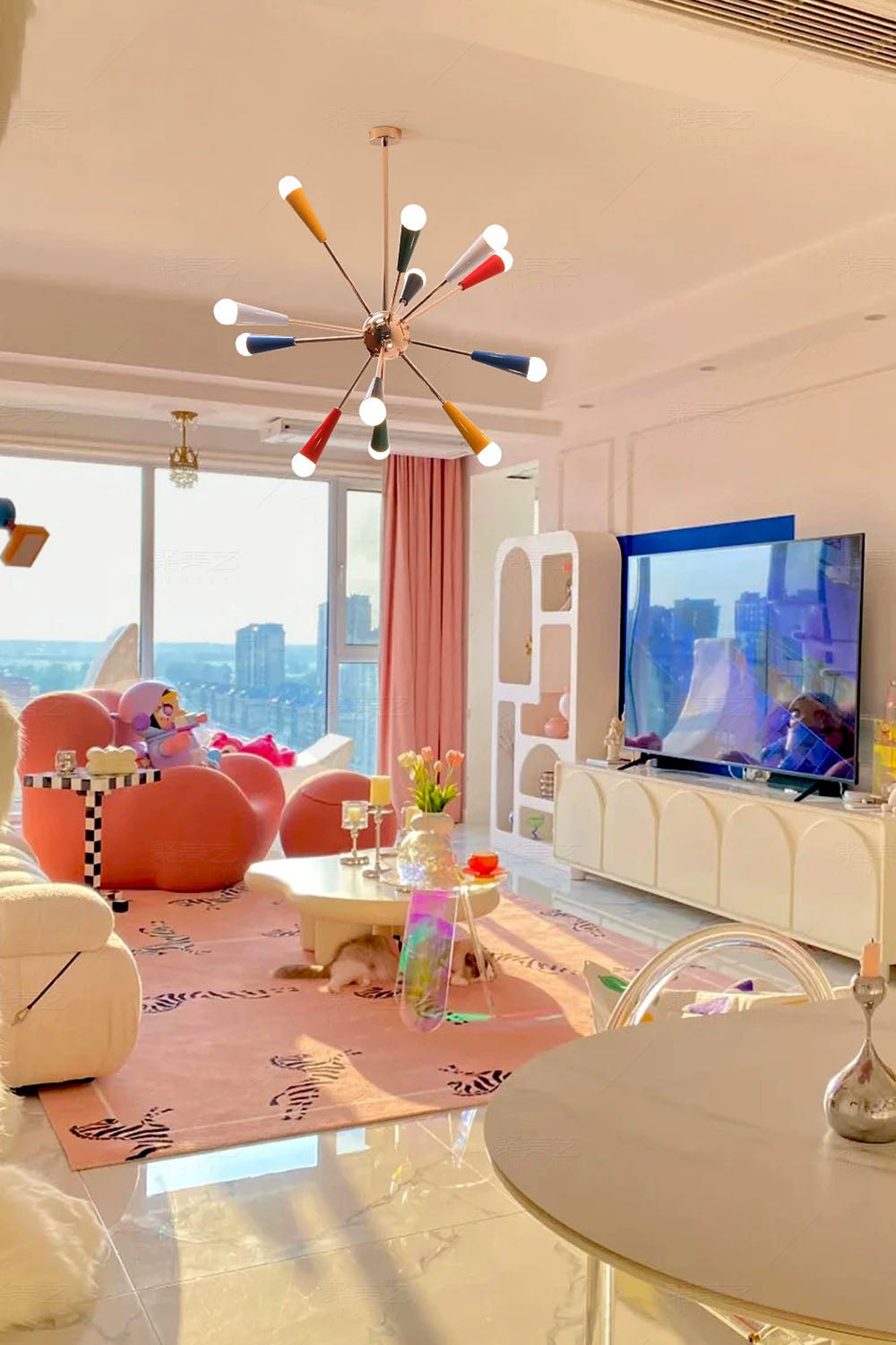 Multi-color Fireworks Chandelier