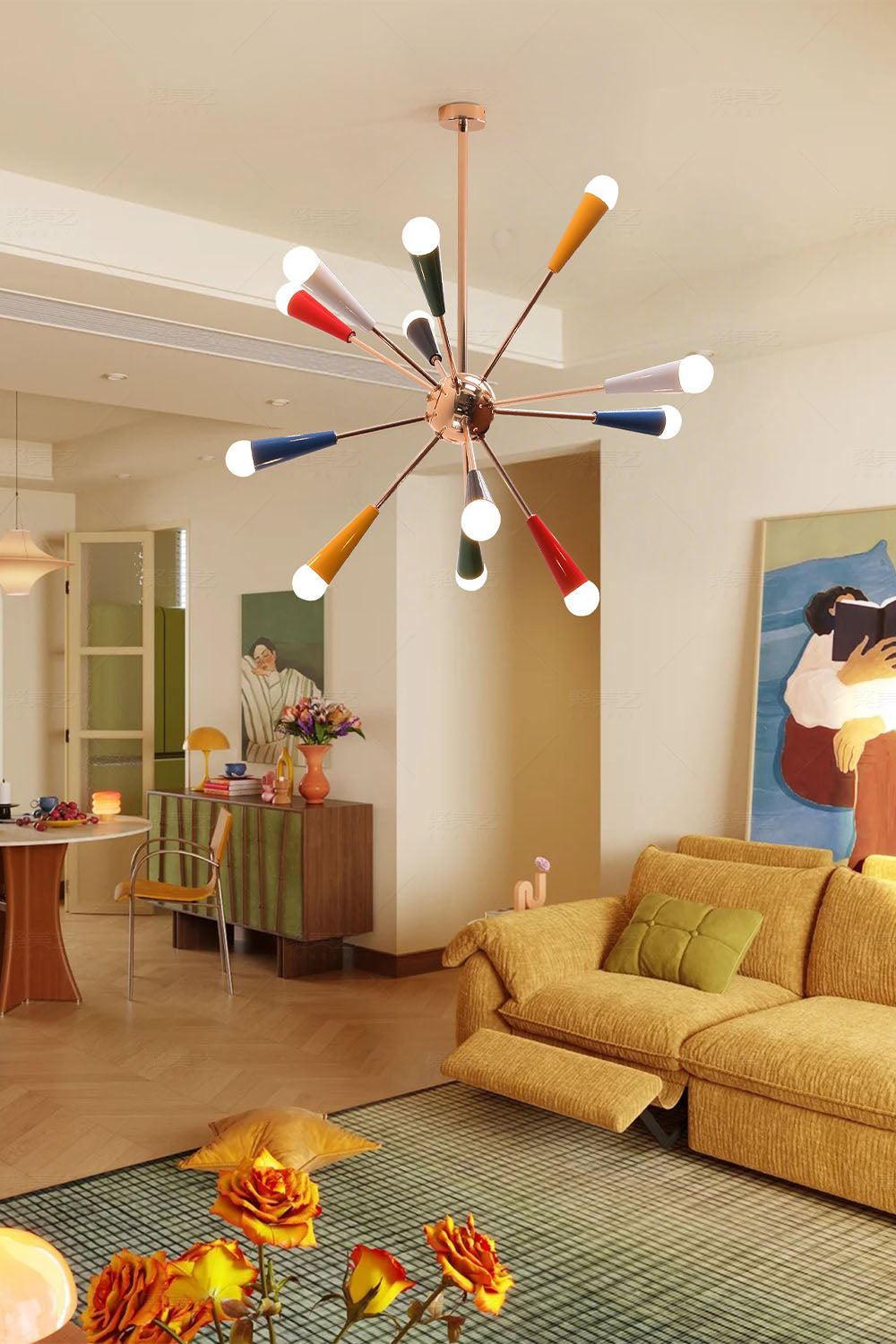 Multi-color Fireworks Chandelier
