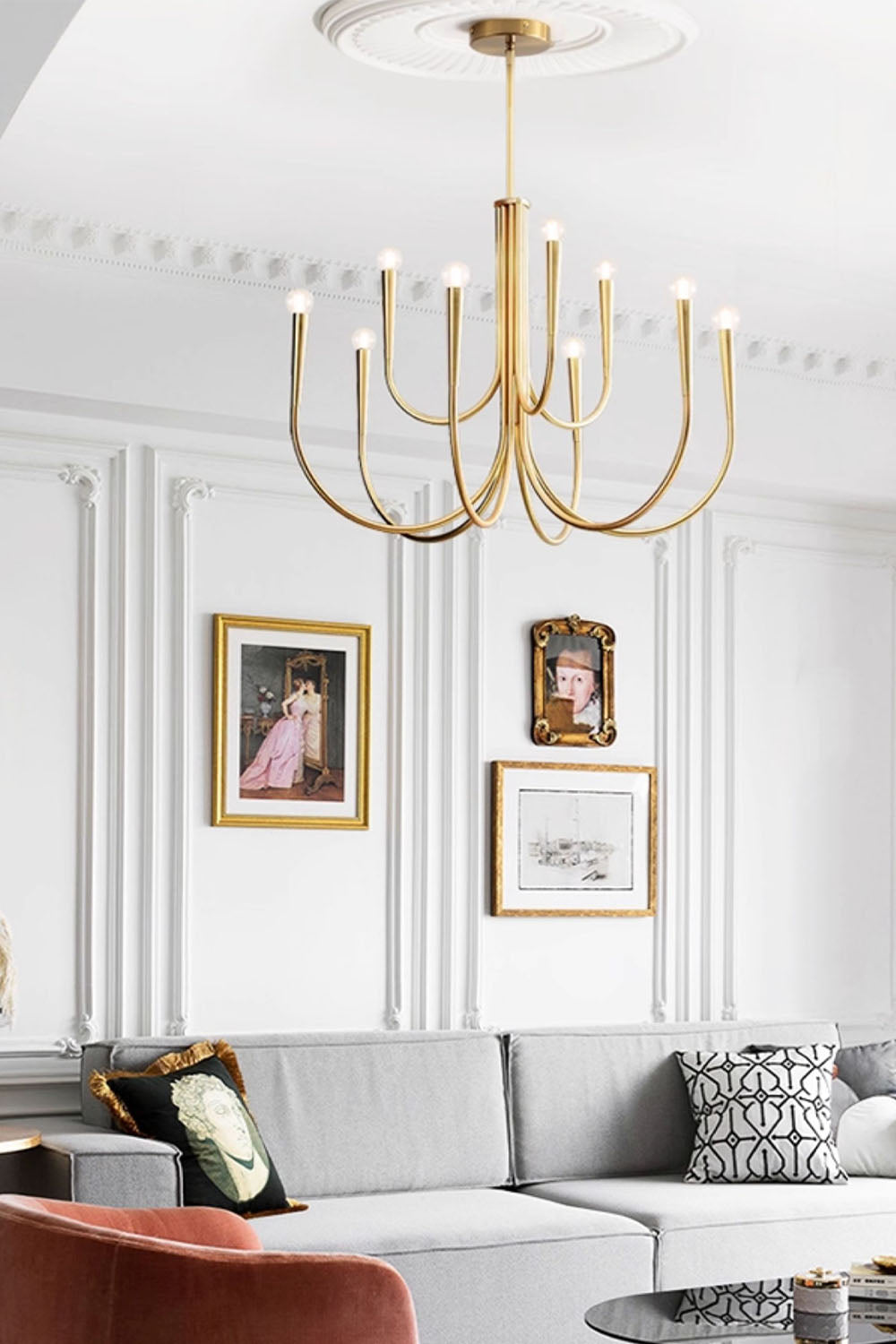 Multi-head U-shaped Chandelier